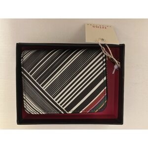 Trina Turk Small Zip‎ Around Wallet ALL OVER Striped Print NEW Gift Box